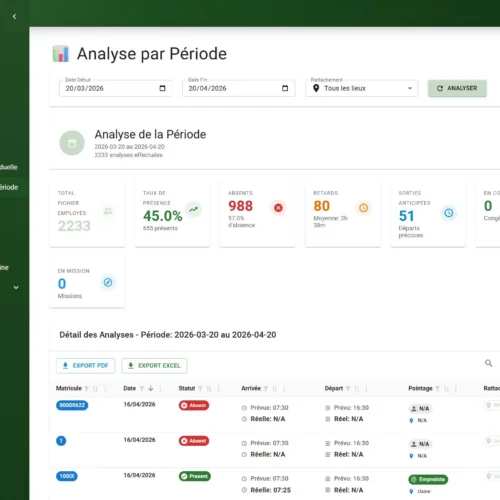 Application gestion de pointage biométrique