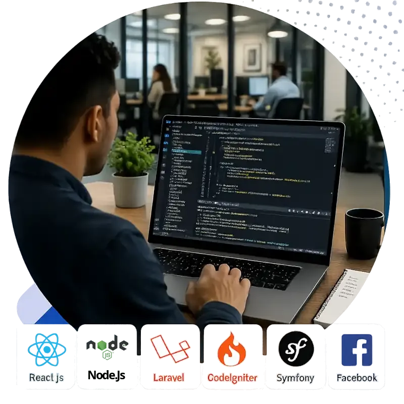 Expert en développement d'application web sur mesure avec React.js, Node.js, Express.js, Vue.js, Next.js, Nest.js, Laravel, CodeIgniter, Symfony